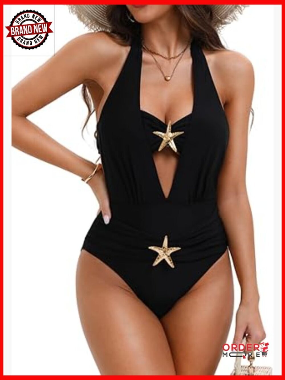 Sexy Halter Bandeau Top & Cheeky Bottom Swimsuit Set Tummy Control
